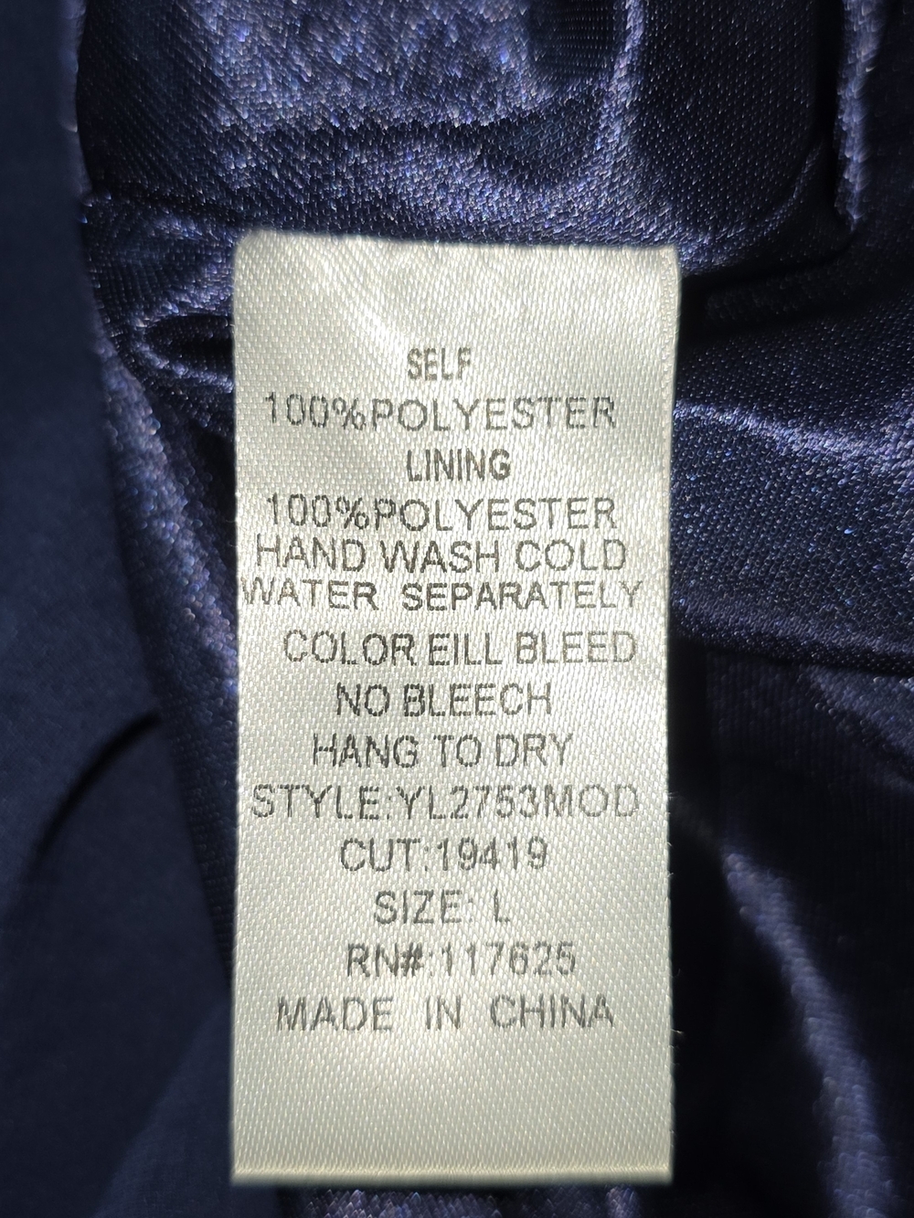 Ya Los Angeles Windy City Navy Halter Midi Dress Sz L Side Zip Lined Chiffon - Picture 15 of 16